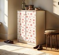 Beige bloemen kast stickers Beige bloemen kast stickers