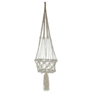Gerimport plantenpot aan macrame touw - Ibiza stijl - plantenhanger - 22 x 90 cm