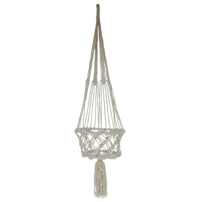 Gerimport plantenpot aan macrame touw - Ibiza stijl - plantenhanger - 22 x 90 cm