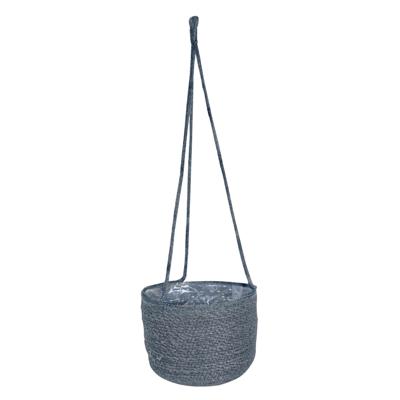 Ter Steege Hangende plantenpot/bloempot - jute/zeegras - D19 x H17 cm - grijs