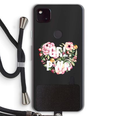 GRL PWR Flower: Pixel 4a 5G Transparant Hoesje met koord