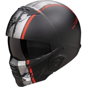 SCORPION EXO-Combat II Lord Mat, Jethelm of scooter helm, Zwart-Rood