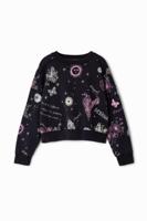 Bloemenuniversum sweatshirt - BLACK - 5/6