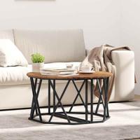 Salontafel Oud hout 80 x 80 x 42 cm Engineered hout en staal