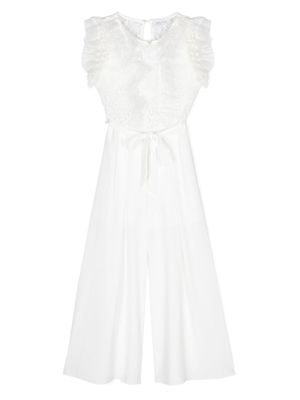 Monnalisa combinaison volantée à fleurs - Blanc