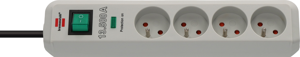Brennenstuhl Eco-Line 13.500A stekkerdoos met overspanningsbeveiliging | 4-voudig | Lichtgrijs | 1,5m H05VV-F 3G1,5 | FR - 1153954314