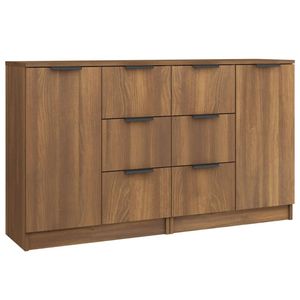 vidaXL Dressoirs 2 st 60x30x70 cm bewerkt hout bruin eikenkleur