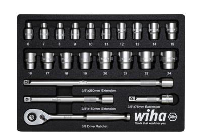 Wiha Ratelsleutelset | 3/8" | 23-delig | incl. schuiminzetstuk - 44708 - 44708