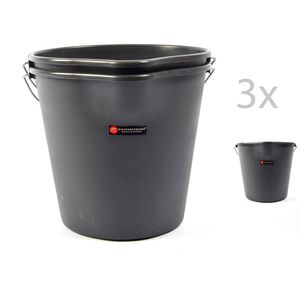 Bouwemmer - 12L - Met tuit - 3 stuks