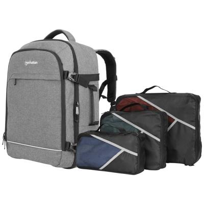 Manhattan Notebook-Rucksack mit Gerätefächern für Laptops bis zu 17,3,Tablets bis zu 11 Laptoprugzak Geschikt voor max. (laptop): 43,9 cm (17,3) Grijs