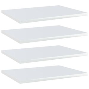 vidaXL Wandschappen 4 st 40x30x1,5 cm bewerkt hout hoogglans wit