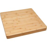 Grote snijplank/serveerplank vierkant 37 x 3,5 cm van bamboe hout