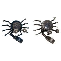 Tafelklok DKD Home Decor Blauw Zilverkleurig Dier Vintage Krab (2 Stuks)