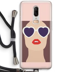 Red lips: OnePlus 6 Transparant Hoesje met koord