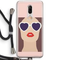 Red lips: OnePlus 6 Transparant Hoesje met koord
