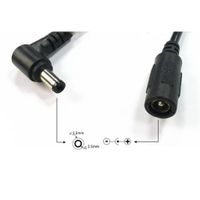 DC Power Supply Extention Cable with 90° Angle, Black 120CM - thumbnail