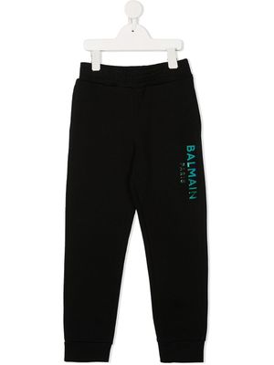 Balmain Kids pantalon de jogging à logo imprimé - Noir