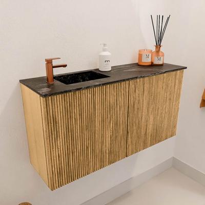 Toiletmeubel Mondiaz Joya Dlux | 80 cm | Meubelkleur Oak | Faye wastafel Lava Wasbak Links | 1 kraangat