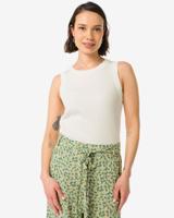 HEMA Dames Tanktop Frida Met Ribbels Wit (wit)