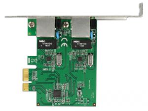 Delock 89999 PCI Express x1-kaart 2 x RJ45 Gigabit LAN RTL8111