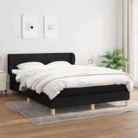 Boxspring met matras stof zwart 140x200 cm