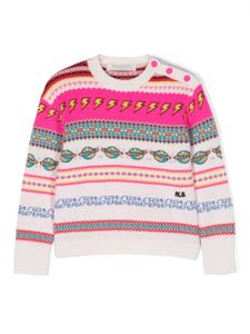 Philosophy Di Lorenzo Serafini Kids pull en maille Fair Isle à col rond - Blanc