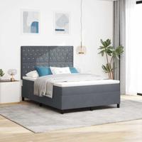 Boxspringbed met matras en LED fluweel donkergrijs 140x200 cm