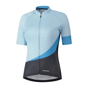 Fietsshirt - Shimano Wielershirt Mizuki - M - Dames - Blauw / Grijs