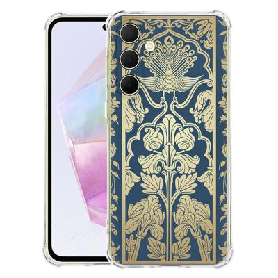 Samsung Galaxy A56 Hoesje - Beige Flowers TPU Antishock Samsung Galaxy A56 Hoesje - Beige Flowers TPU Antishock