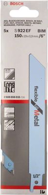 Bosch Accessoires 5x Reciprozaagblad Flexible voor Metaal S922EF - 2608656015