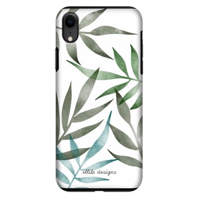 Tropical watercolor leaves: iPhone XR Tough Case
