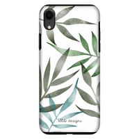 Tropical watercolor leaves: iPhone XR Tough Case