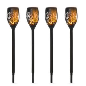 Outsunny Zonneverlichting tuinlamp set van 4 lampen 6-8 u waterdicht kunststof zwart | Aosom Netherlands