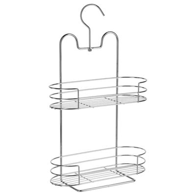 Doucherekje/badkamerrekje 2 lagen metaal met ophanghaak 25 x 9 x 39 cm