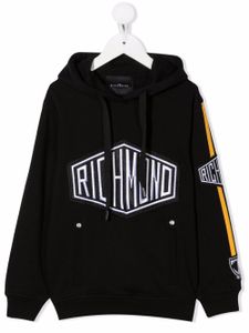 John Richmond Junior hoodie à logo brodé - Noir