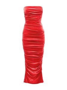 Alex Perry robe-bustier Parkin en velours - Rouge