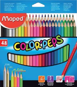 Maped 183212 Zwart, Blauw, Bruin, Groen, Lichtblauw, Lichtgroen, Oranje, Roze, Rood, Geel 48 stuk(s)