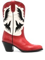 Polo Ralph Lauren bottines d'inspiration western 65 mm - Rouge - thumbnail