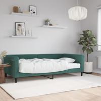 Slaapbank met matras 100x200 cm fluweel donkergroen