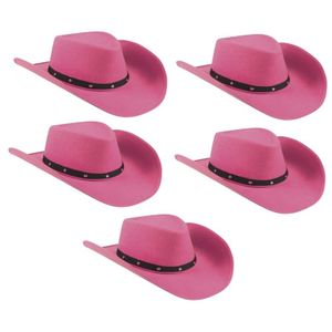 5x Roze cowboyhoeden Wichita voor dames