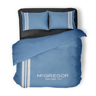 Dekbedovertrek McGregor - Tweepersoons (200x200 cm) - Blauw Katoen - Dessin: Strepen, Tekst - McGregor - Dekbed-Discounter.nl