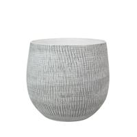 Ter Steege Plantenpot - Modern design - wit/zwart D18 cm x H16.5 cm - bloempot