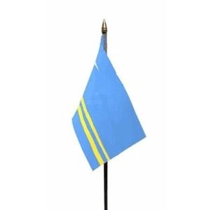 Aruba - mini vlaggetje van 10 x 15 cm op stokje - Landen vlag - H27 cm