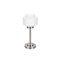 Highlight Nikkel tafellampCambridge met wit glas Ø 15cm - G1871.00 + T1900.30