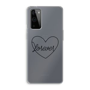 Forever heart black: OnePlus 9 Pro Transparant Hoesje