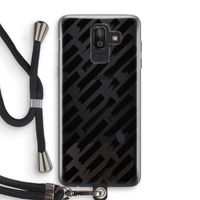 Zwarte vegen: Samsung Galaxy J8 (2018) Transparant Hoesje met koord
