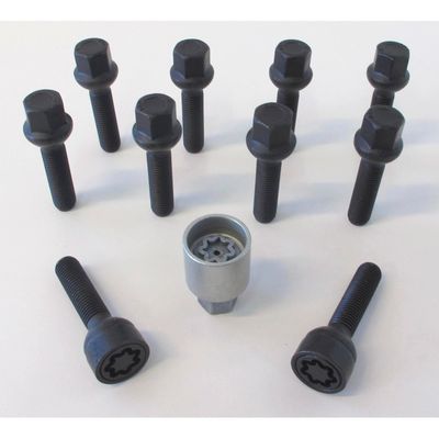 H&R Wielboutenset bolkonisch R13 M14x1.50 - Lengte 33mm - Zwart - 10 stuks (bv. VAG) - incl. wielslo HRB1453303SET