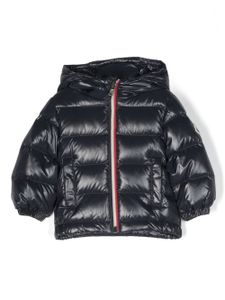 Moncler Enfant doudoune à patch logo - Bleu