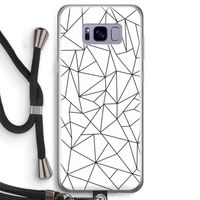 Geometrische lijnen zwart: Samsung Galaxy S8 Transparant Hoesje met koord