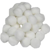 Pompons - 35x - wit - 25 mm - hobby/knutsel materialen